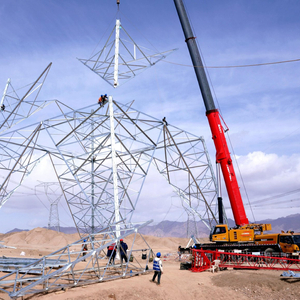青海丁字口750千伏輸變電工程進(jìn)入鐵塔組立階段